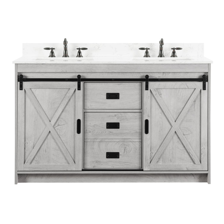 Sand & Stable Jillian 54'' Double Bathroom Vanity with Engineered Stone